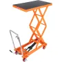 Hydraulic Lift Table Cart, 770lbs Capacity 59" Lifting Height, Manual Double Scissor Lift Table with 4 Wheels and Non-slip Pad, 