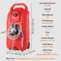 16 Gallon Fuel Caddy, 7.8 L/min, Portable Gas Storage Tank Container with Hand Pump Rubber Wheels, Fuel Transfer Storage Tank fo