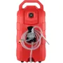 16 Gallon Fuel Caddy, 7.8 L/min, Portable Gas Storage Tank Container with Hand Pump Rubber Wheels, Fuel Transfer Storage Tank fo