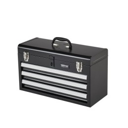 Tool Box 20.5-inch Portable Metal Tool Box with 3 Drawers Tool Organizer