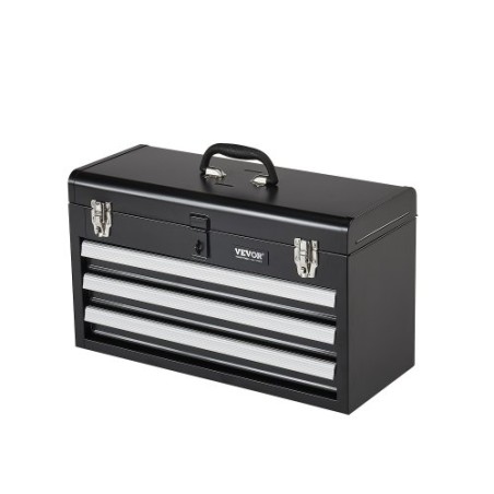 Tool Box 20.5-inch Portable Metal Tool Box with 3 Drawers Tool Organizer