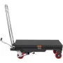 Hydraulic Lift Table Cart, 500lbs Capacity 28.5" Lifting Height, Manual Single Scissor Lift Table with 4 Wheels and Non-slip Pad