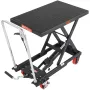 Hydraulic Lift Table Cart, 500lbs Capacity 28.5" Lifting Height, Manual Single Scissor Lift Table with 4 Wheels and Non-slip Pad