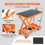 VEVOR Hydraulic Lift Table Cart, 500lbs Capacity 28.5" Lifting Height, Manual Single Scissor Lift Table with 4 Wheels and Non-sl