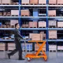Hydraulic Lift Table Cart, 500lbs Capacity 28.5" Lifting Height, Manual Single Scissor Lift Table with 4 Wheels and Non-slip Pad