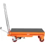 Hydraulic Lift Table Cart, 500lbs Capacity 28.5" Lifting Height, Manual Single Scissor Lift Table with 4 Wheels and Non-slip Pad