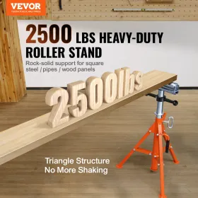Roller Stand, Heavy Duty 1134 kg Load Capacity, 700 mm-1320 mm Height Adjustable, 45 Steel Folding Roller Support Stand for Pipe