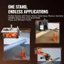 Roller Stand, Heavy Duty 1134 kg Load Capacity, 700 mm-1320 mm Height Adjustable, 45 Steel Folding Roller Support Stand for Pipe