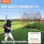7x7 ft Baseball Softball Practice Net, Portable Baseball Training Net for Hitting Batting Catching Pitching, Backstop Baseball E
