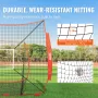 7x7 ft Baseball Softball Practice Net, Portable Baseball Training Net for Hitting Batting Catching Pitching, Backstop Baseball E