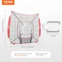 VEVOR 7x7 ft Baseball Softball Practice Net, Portable Baseball Training Net for Hitting Batting Catching Pitching, Backstop Base