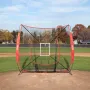 VEVOR 7x7 ft Baseball Softball Practice Net, Portable Baseball Training Net for Hitting Batting Catching Pitching, Backstop Base