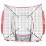 VEVOR 7x7 ft Baseball Softball Practice Net, Portable Baseball Training Net for Hitting Batting Catching Pitching, Backstop Base
