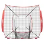 VEVOR 7x7 ft Baseball Softball Practice Net, Portable Baseball Training Net for Hitting Batting Catching Pitching, Backstop Base