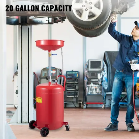 VEVOR Waste Oil Drain Tank 80 L Portable Oil Drain Air Operated Drainer Oil Change, Oil Drain Container, Fluid Fuel Transfer Dra