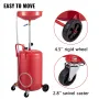 VEVOR Waste Oil Drain Tank 80 L Portable Oil Drain Air Operated Drainer Oil Change, Oil Drain Container, Fluid Fuel Transfer Dra