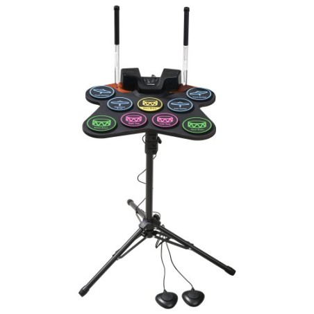 Electric Drum Set 9-Pad with Stand Dual Speakers Light Up Sticks for Kids