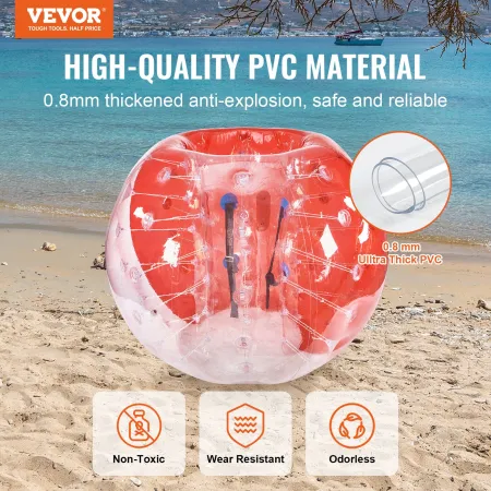 VEVOR Inflatable Bumper Ball 1-Pack, 5FT/1.5M Body Sumo Zorb Balls for Teen & Adult, 0.8mm Thick PVC Human Hamster Bubble Balls 