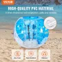 VEVOR oppustelig bumperbold 1-pakke, 5FT/1,5M kropssumo Zorb-bolde til teenagere og voksne, 0,8 mm tykke PVC-boblebolde til