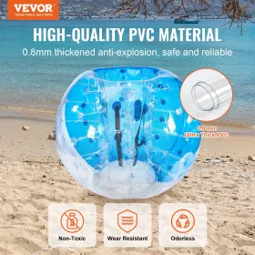 VEVOR oppustelig bumperbold 1-pakke, 5FT/1,5M kropssumo Zorb-bolde til teenagere og voksne, 0,8 mm tykke PVC-boblebolde til