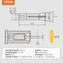13 stk Precision R8 spændespændesæt, 1/8" - 7/8", 45 Mill