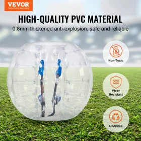 Inflatable Bumper Ball 1-Pack, 4FT/1.2M Body Sumo Zorb Balls for Teen & Adult, 0.8mm Thick PVC Human Hamster Bubble Balls for Ou