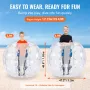Inflatable Bumper Ball 1-Pack, 4FT/1.2M Body Sumo Zorb Balls for Teen & Adult, 0.8mm Thick PVC Human Hamster Bubble Balls for Ou