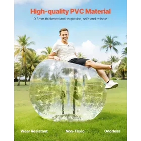 VEVOR Inflatable Bumper Ball 1-Pack, 5FT/1.5M Body Sumo Zorb Balls for Teen & Adult, 0.8mm Thick PVC Human Hamster Bubble Balls 