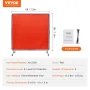VEVOR Welding Screen with Frame, 1.8 x 1.8 m Welding Curtain Screen, Flame-Resistant Vinyl Welding Protection Screen on 4 Swivel