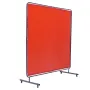 Welding Screen with Frame, 1.8 x 1.8 m Welding Curtain Screen, Flame-Resistant Vinyl Welding Protection Screen on 4 Swivel Wheel