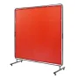 Welding Screen with Frame, 1.8 x 1.8 m Welding Curtain Screen, Flame-Resistant Vinyl Welding Protection Screen on 4 Swivel Wheel