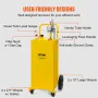 VEVOR 30 Gallon Fuel Caddy, Gas Storage Tank & 4 Wheels, with Manuel Transfer Pump, Gasoline Diesel Fuel Container for Cars, Law