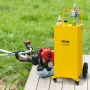 30 Gallon Fuel Caddy, Gas Storage Tank & 4 Wheels, with Manuel Transfer Pump, Gasoline Diesel Fuel Container for Cars, Lawn Mowe