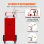 Fuel Caddy, 132.49 Liter, Gas Storage Tank on 4 Wheels, with Manuel Transfer Pump, Gasoline Diesel Fuel Container for Cars, Lawn