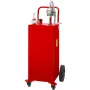 Fuel Caddy, 132.49 Liter, Gas Storage Tank on 4 Wheels, with Manuel Transfer Pump, Gasoline Diesel Fuel Container for Cars, Lawn