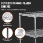 Kitchen Utility Cart, 3 Tiers, Wire Rolling Cart with 661LBS Capacity, Steel Service Cart on Wheels, Metal Storage Trolley with 