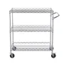 VEVOR Kitchen Utility Cart, 3 Tiers, Wire Rolling Cart with 661LBS Capacity, Steel Service Cart on Wheels, Metal Storage Trolley