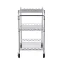 Kitchen Utility Cart, 3 Tiers, Wire Rolling Cart with 661LBS Capacity, Steel Service Cart on Wheels, Metal Storage Trolley with 