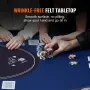 10 Player Foldable Poker Table, Blackjack Texas Holdem Poker Table with Padded Rails and Stainless Steel Cup Holders, Portable F