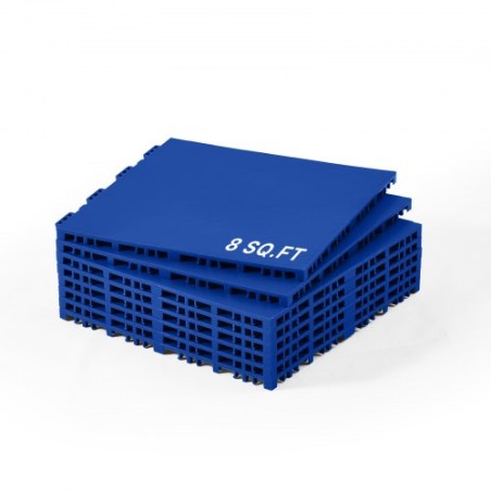 ooring Set 8 PCS Interlocking PP Puzzle Tiles Blue