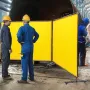 Welding Screen with Frame, 6' x 8' 3 Panel Welding Curtain Screens, Flame-Resistant Vinyl Welding Protection Screen on 12 Swivel