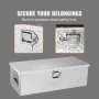 Heavy Duty Aluminum Truck Bed Tool Box, Diamond Plate Tool Box with Side Handle and Lock Keys, Storage Tool Box Chest Box Organi