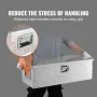 Heavy Duty Aluminum Truck Bed Tool Box, Diamond Plate Tool Box with Side Handle and Lock Keys, Storage Tool Box Chest Box Organi