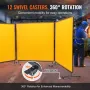 Welding Screen with Frame, 6' x 6' 3 Panel Welding Curtain Screens, Flame-Resistant Vinyl Welding Protection Screen on 12 Swivel