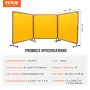VEVOR Welding Screen with Frame, 6' x 6' 3 Panel Welding Curtain Screens, Flame-Resistant Vinyl Welding Protection Screen on 12 