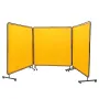 Welding Screen with Frame, 6' x 6' 3 Panel Welding Curtain Screens, Flame-Resistant Vinyl Welding Protection Screen on 12 Swivel