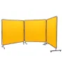 Welding Screen with Frame, 6' x 6' 3 Panel Welding Curtain Screens, Flame-Resistant Vinyl Welding Protection Screen on 12 Swivel