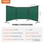 VEVOR Welding Screen with Frame, 182.9 cm x 182.9 cm 3 Panel Welding Curtain Screens, Flame-Resistant Vinyl Welding Protection S
