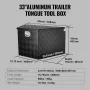 VEVOR Trailer Tongue Box, Aluminum Alloy Diamond Plate Tongue Box Tool Chest, Heavy Duty Trailer Box Storage with Lock and Keys,