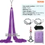 VEVOR Aerial Silk & Yoga Swing, 8.7 Yards, Aerial Yoga Hammock Kit with 100gsm Nylon Fabric, Full Rigging Hardware & Easy Set-up